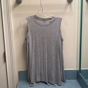 Gently Used Gray Long Sleeve Blouse • Shoulder Cut Outs